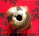 Perle de Mala Tibétain en bronze en forme de crâne humain souriant Citipati.