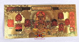 Billet magique de fortune de 100.000 roupies de Ganesh. La Magie du Bouddha.