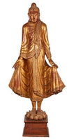 Amulette dorée du Bouddha debout magiedubouddha
