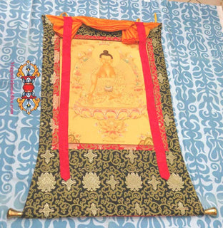 Grande Thangka Tibétaine du Bouddha Sakyamouni. magiedubouddha