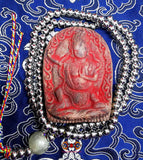 Chapelet Tibétain de fer (avec Tsa Tsa rouge de Vajrapani) - Pour la pratique de la méditation de Vajrapani et Vajrakilaya.