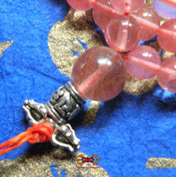 Chapelet Tibétain en quartz rose. La Magie du Bouddha.