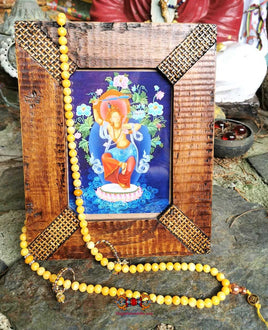 Chapelet bouddhiste Tibétain mala pour la pratique de Manjushri + cadre. La Magie du Bouddha.