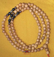 Chapelet Tibétain en graines Indian Bodhi (avec perles en cuivre, laiton et magnétite)- 