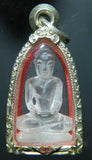 Amulette du Bouddha en cristal de roche (quartz).