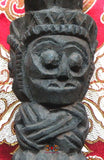 Grande dague rituelle Tibétaine Phurba en bois sculpté - Style Tamang.