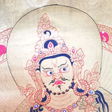 Thangka dorée du Dieu Tibétain des richesses (Jambhala / Kubéra).