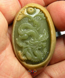 Pendentif galet en pierre fluorescente Ye Ming Zhu - Dragon