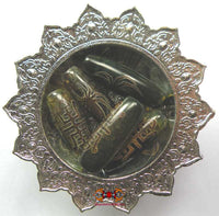 Dzi Tibétain vert motif araignée - Protection contre les insectes venimeux.