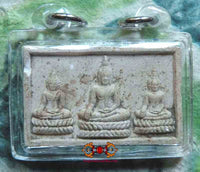 Amulette Thai aux 3 Bouddha - Wat Yai Pohak.