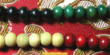 Mala Tibétain en bois (avec dorje) - couleurs variées.