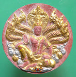 Amulette Jatukham Rammathep et Luang Phor Sothorn rouge et dorée - Wat Mahatat.