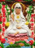 Grande amulette peinte de Guan Yin et Lokeshwor - Vénérable Ajarn Mom.