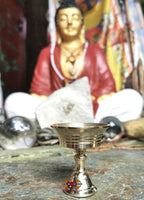 Petite lampe à beurre Tibétaine en laiton.