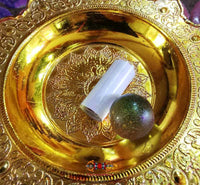 Consecrated golden statuette of Dorje Sempa (Vajrasattva). 