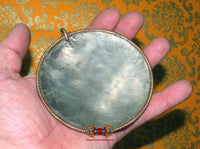 Miroir rituel Tibétain de méditation Dzogchen Melöng - Instrument rituel tantrique.