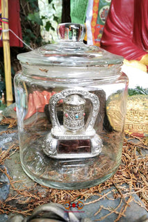 Moulin à prières solaire - Avec mantra du Bouddha de médecine Sangye Menla. La Magie du Bouddha.