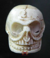 Grosses perles de mala Tibétain en forme de crânes (en os de yack).