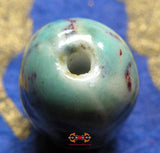 Perles Tibétaines en céramique couleur turquoise.