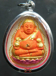 Amulette Thai du Bouddha de fortune Phra Sanghajai Udomsuk (version peinte) - Très Vénérable LP Sawai. La Magie du Bouddha.