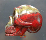 Crâne humain taillé dans de la pierre rouge (Jaspe).