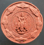 Grande amulette rouge de Ganesh et Brahma.