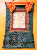 Thangka dorée du Dieu Tibétain des richesses (Jambhala / Kubéra).