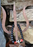 Bracelet tibétain avec dzi peau de tigre.