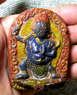 Tsa Tsa Tibétaine peinte de Vajrapani (Chana Dorje). La Magie du Bouddha.