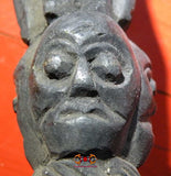 Belle grande dague rituelle Tibétaine Phurba en bois sculpté - Style Tamang.
