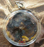 Amulette Thaï ancienne en céramique jaune - Bouddha stylisé