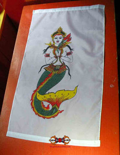 Drapeaux / Bannières Pa Yant - sirène et crocodile sacré. magiedubouddha