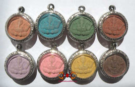 Collection de huit amulettes Ganesh aux couleurs des jours de la semaine - Wat Kaek. magiedubouddha
